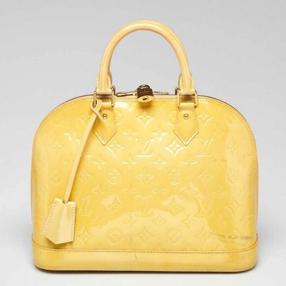Louis Vuitton Blanc Coral Monogram Vernis Alma PM Bag - Picture 1 of 12